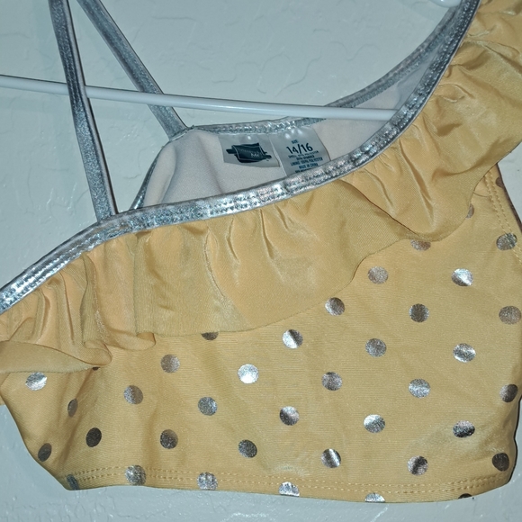 Girls yellow polka-dot two piece swimsuit, size 14/16, good condition - Picture 3 of 3